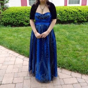 PETITE Hailey Logan Royal Blue Prom Dress Size 7/8